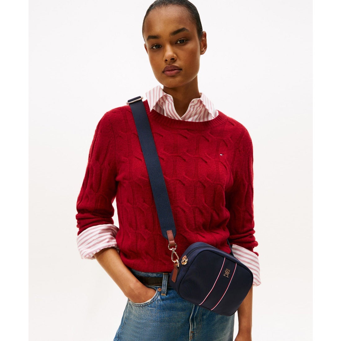 トミー ヒルフィガー TOMMY HILFIGER ポペットカメラバッグ （ブルー