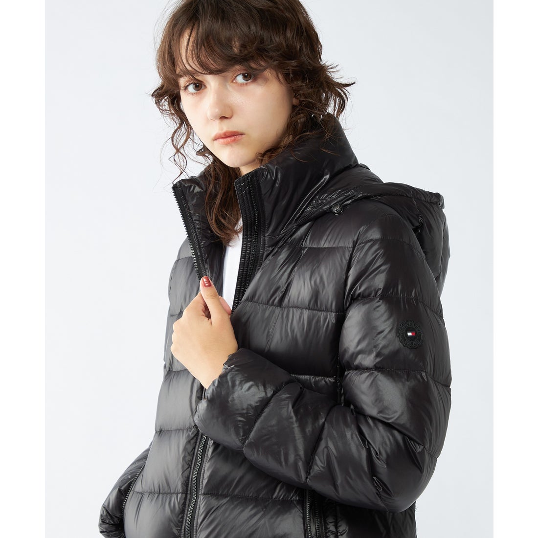 トミー ヒルフィガー TOMMY HILFIGER イミテーションファー付きグロス