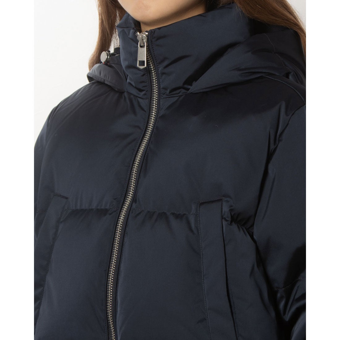 トミー ヒルフィガー TOMMY HILFIGER サテンフーデッドダウン