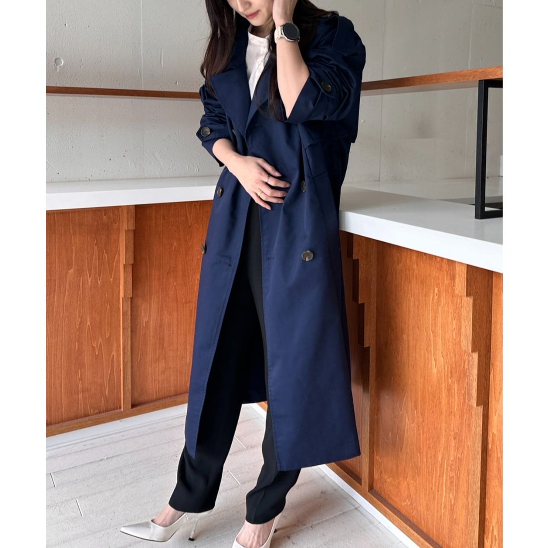 MAISON BREEZE 【SETUP7】アウター トレンチコート ダブルブレスト