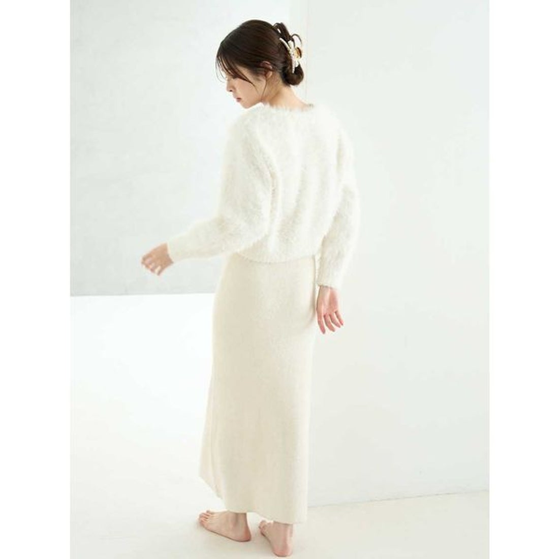 スナイデルホーム SNIDEL HOME シャギーカーディガン×ワンピースセット