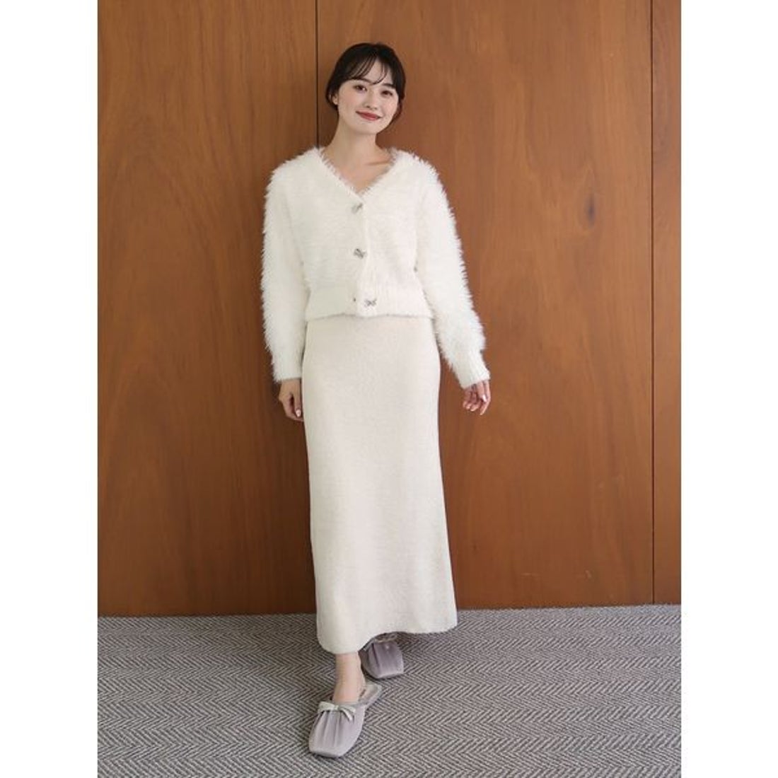 スナイデルホーム SNIDEL HOME シャギーカーディガン×ワンピースセット