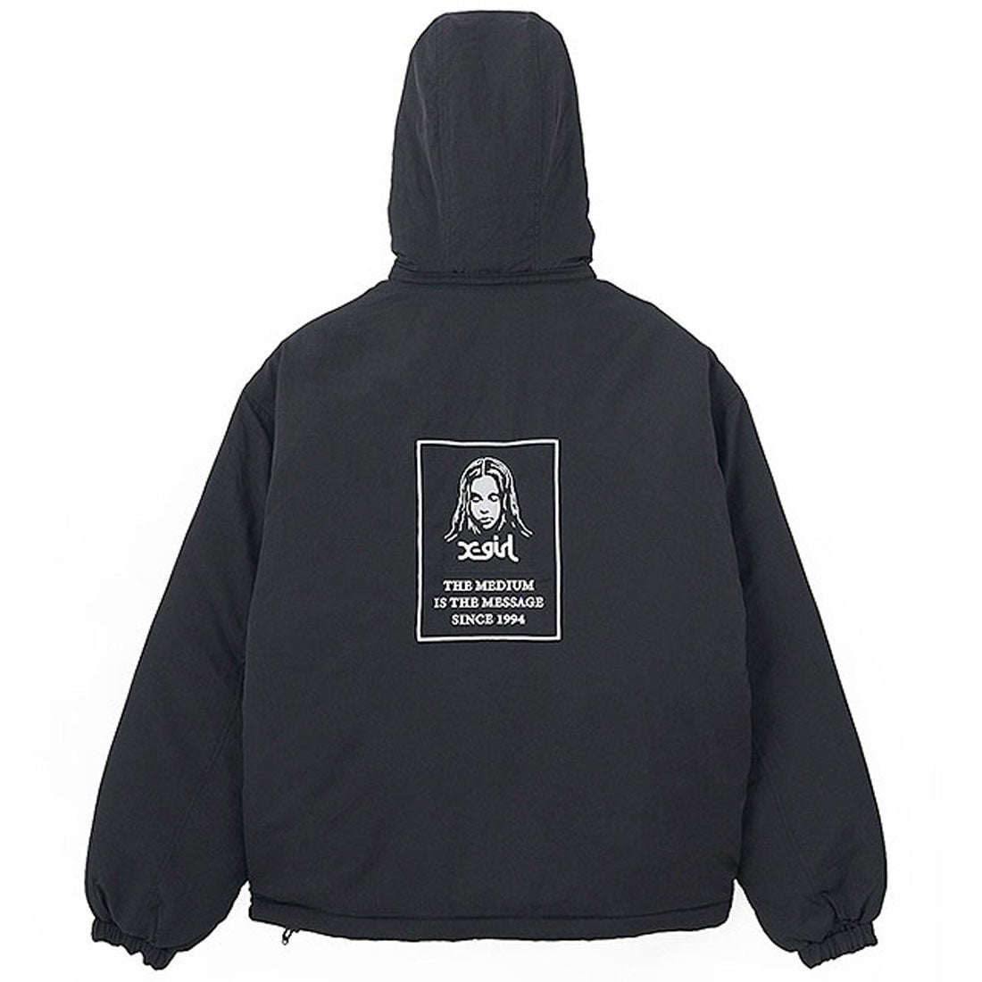 エックスガール X-girl FACE PATCH REVERSIBLE JACKET BLACK