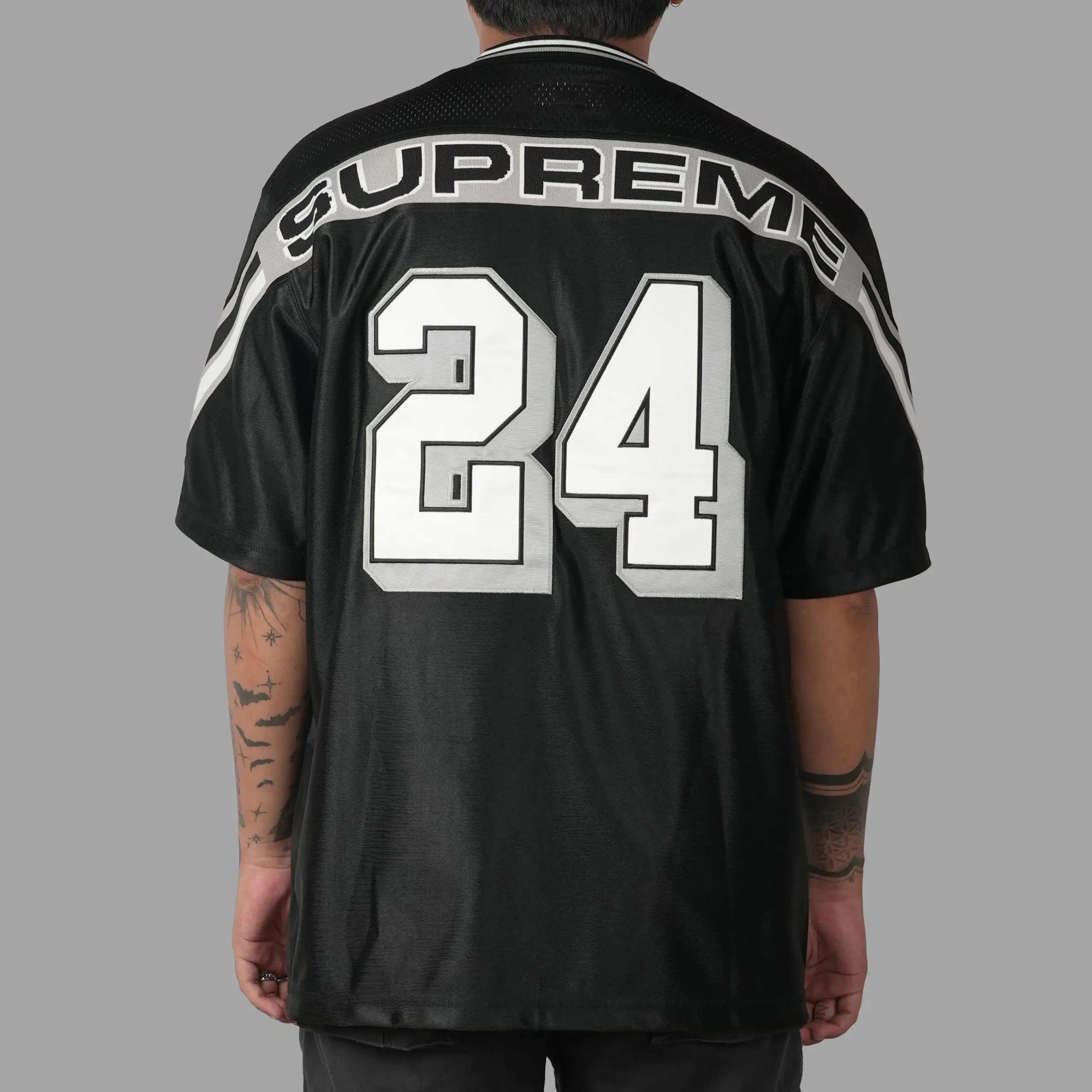 Supreme Jacquard Rib Football Jersey Black | Senikersku