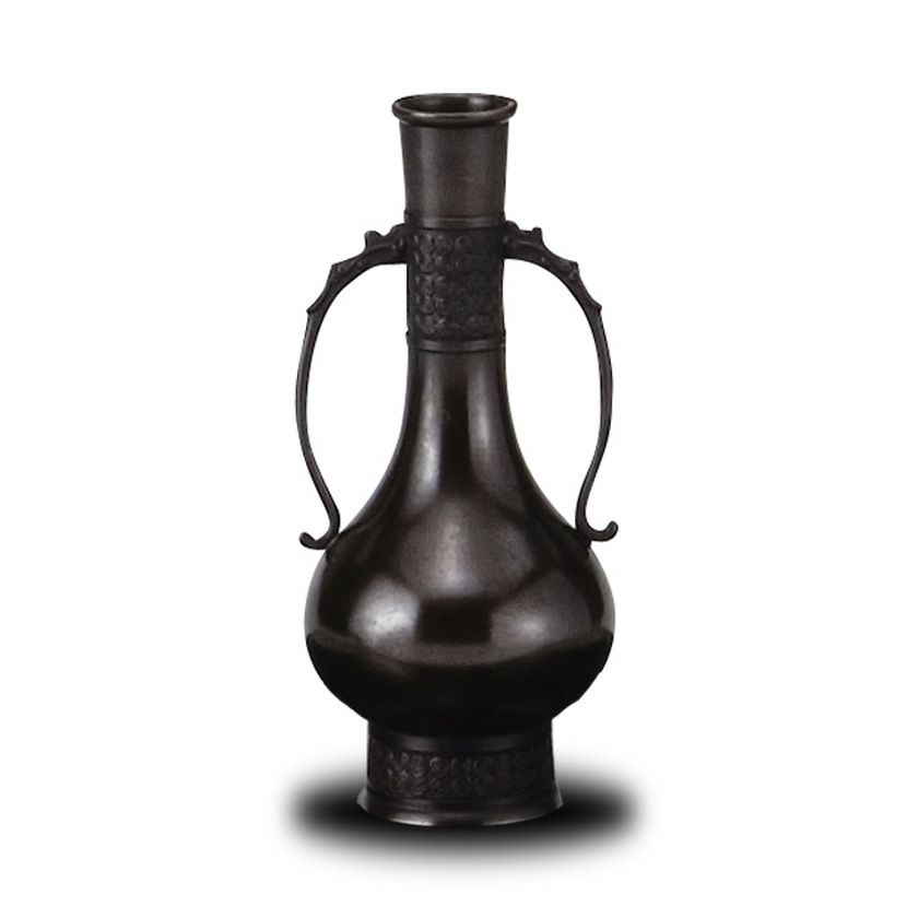 茶道具 花入（はないれ） 唐銅花入 胡銅龍耳 金谷浄