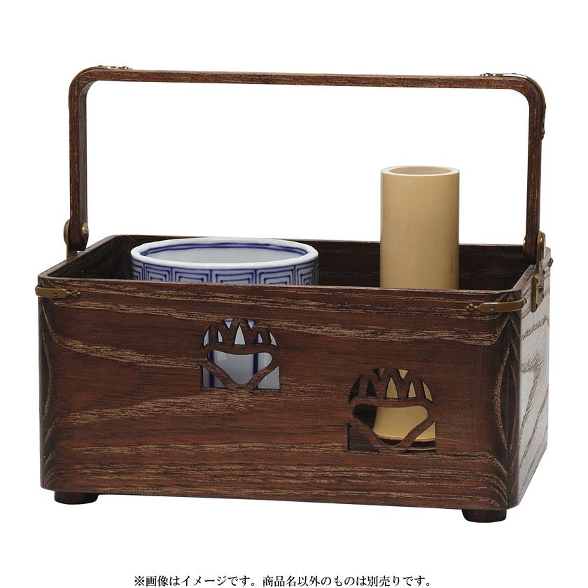 茶道具 莨盆（煙草盆・たばこぼん） 桐透手付莨盆 鵬雲斎好写