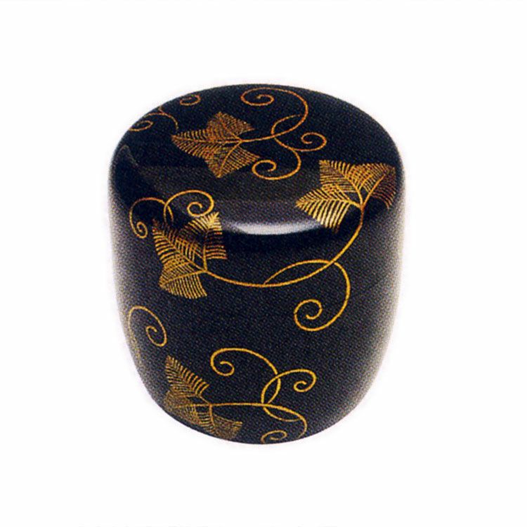 茶道具 棗（なつめ） 松唐草蒔絵 黒中棗 加賀蒔絵 林 勝 作 | 千年の