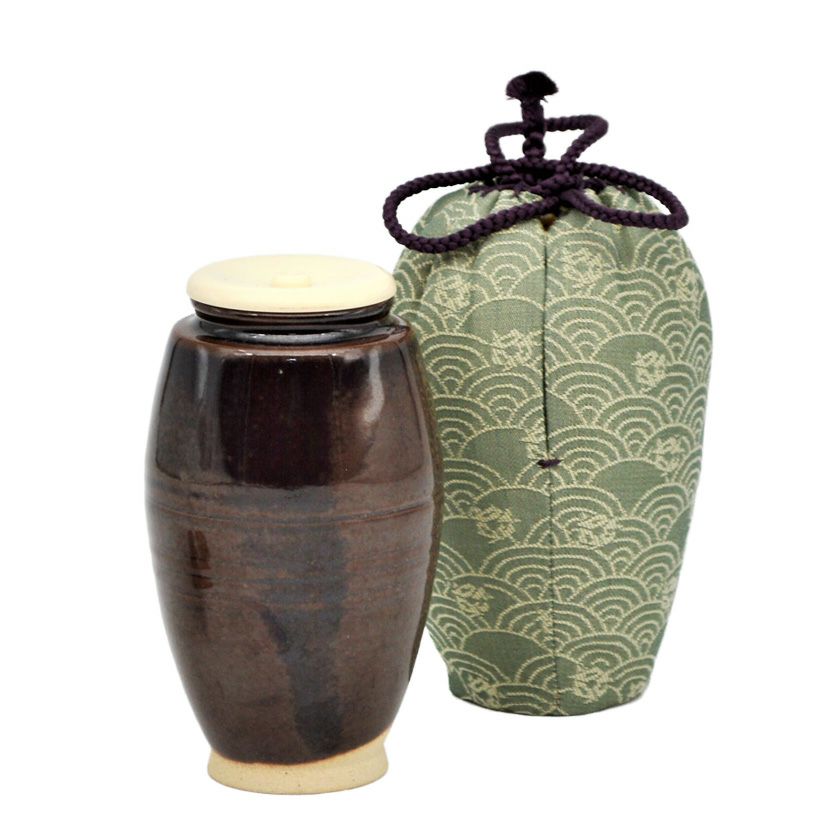 茶道具 茶入（ちゃいれ） 茶入 横糸目 ラクト蓋 陶若窯 | 千年の香り