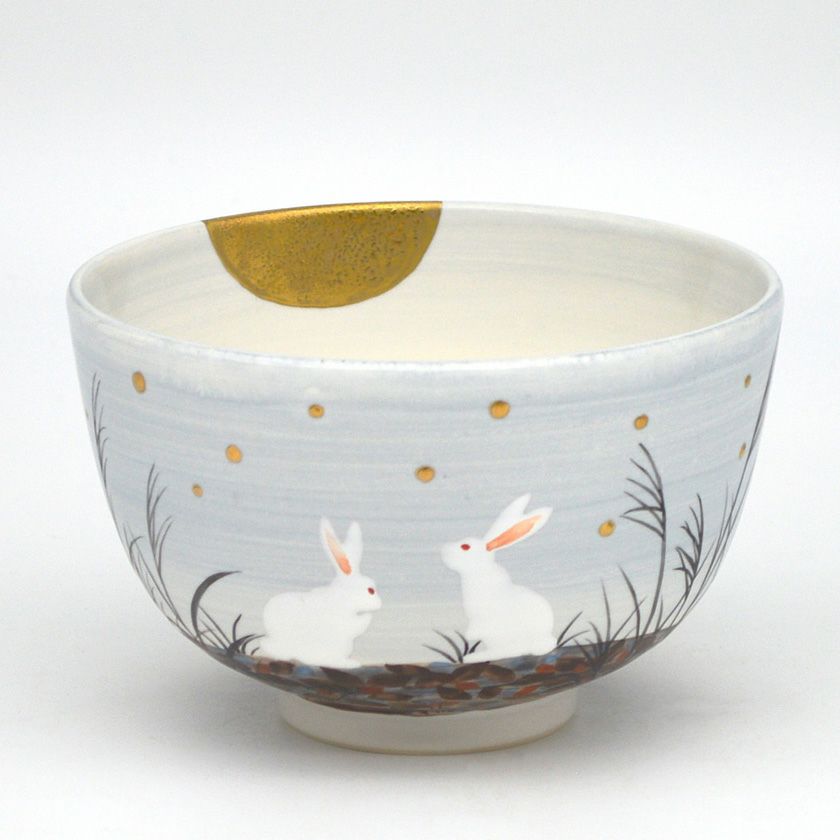 茶道具 抹茶茶碗（まっちゃちゃわん） 茶碗 白釉 夕べ兎 山岡 善高