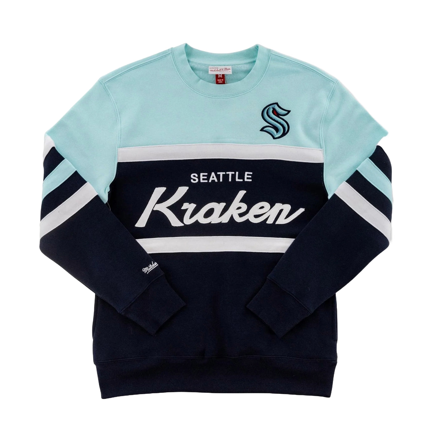 Seattle Kraken Mitchell & Ness Head Coach Fleece Crew – Seattle