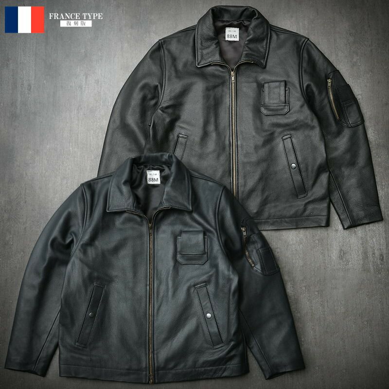 フランス軍タイプ パイロットレザージャケット JJ382YN フライト