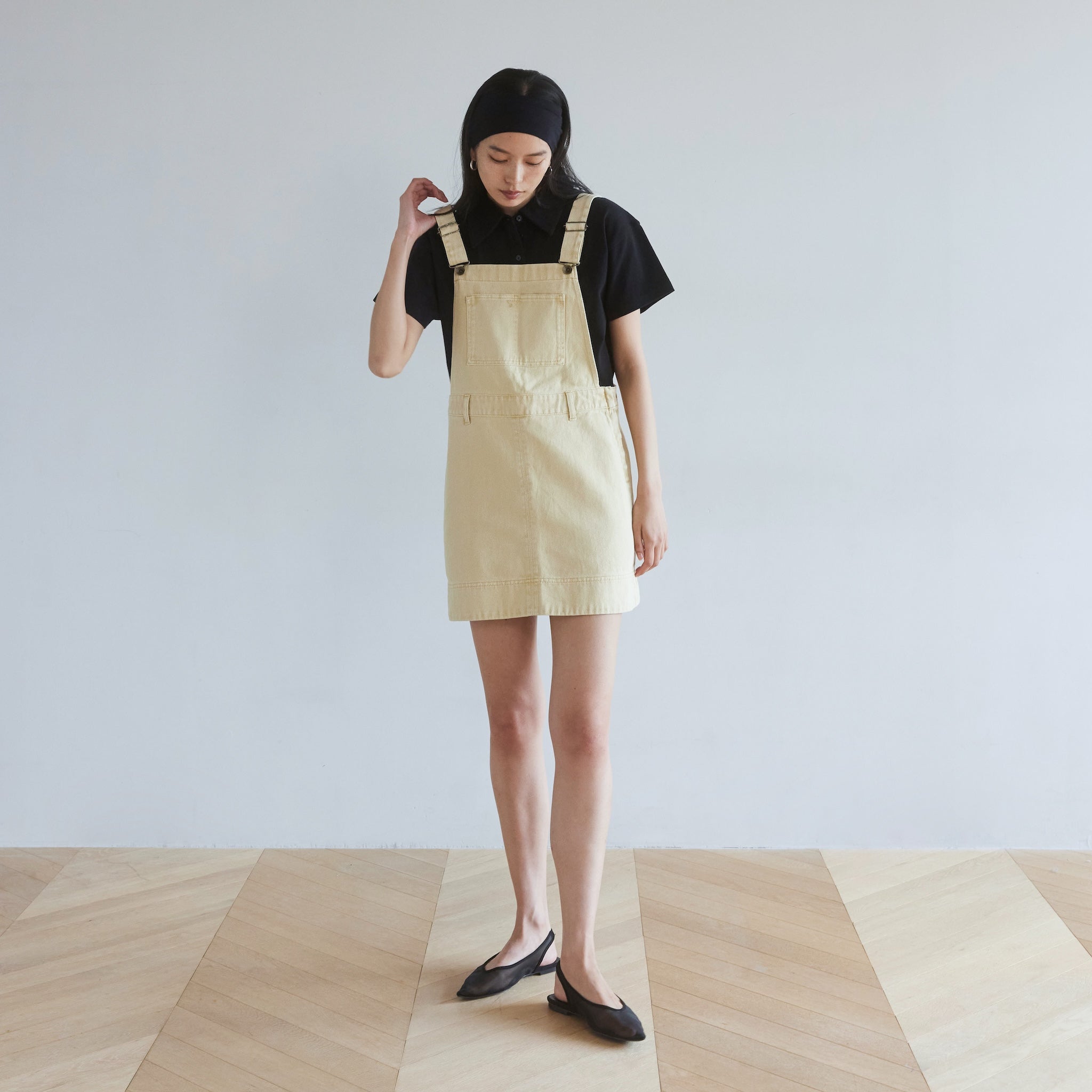 ハイウエストサロペットminiスカート