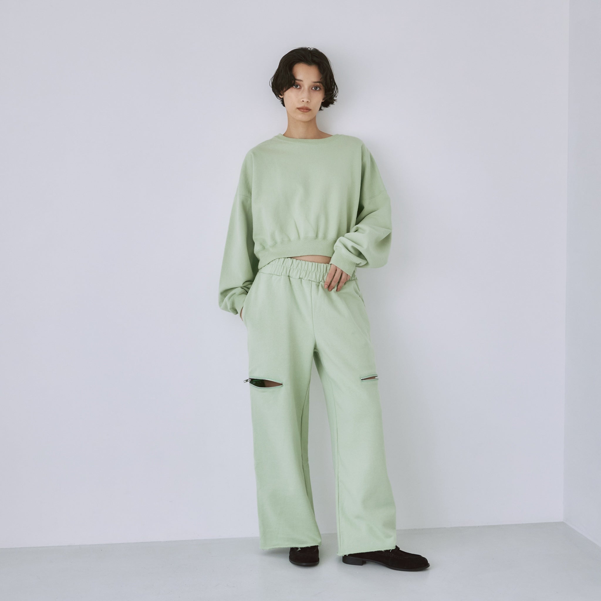 Heavy Sweat Side Zipカットパンツ