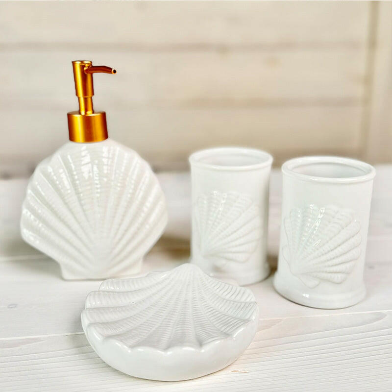 貝殻のデザインディスペンサー ハワイアンソープディッシュ シェルの