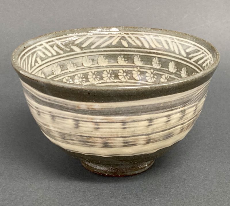 茶道具】 花三島 刷毛目 茶碗 *清和窯*