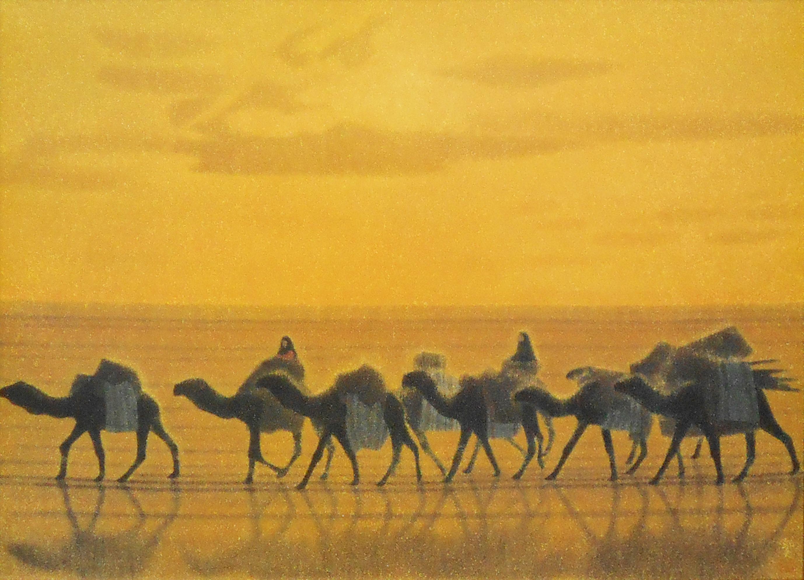 版画 「朝陽砂漠らくだ行」 | ｜正光画廊