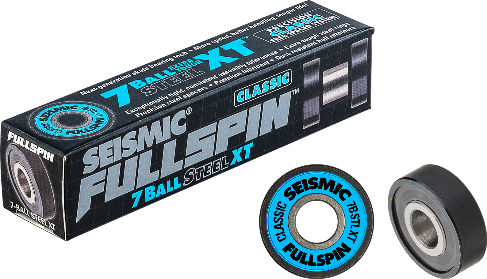Fullspin® 7-Ball Steel XT™ Classic Bearings - Seismic Skate
