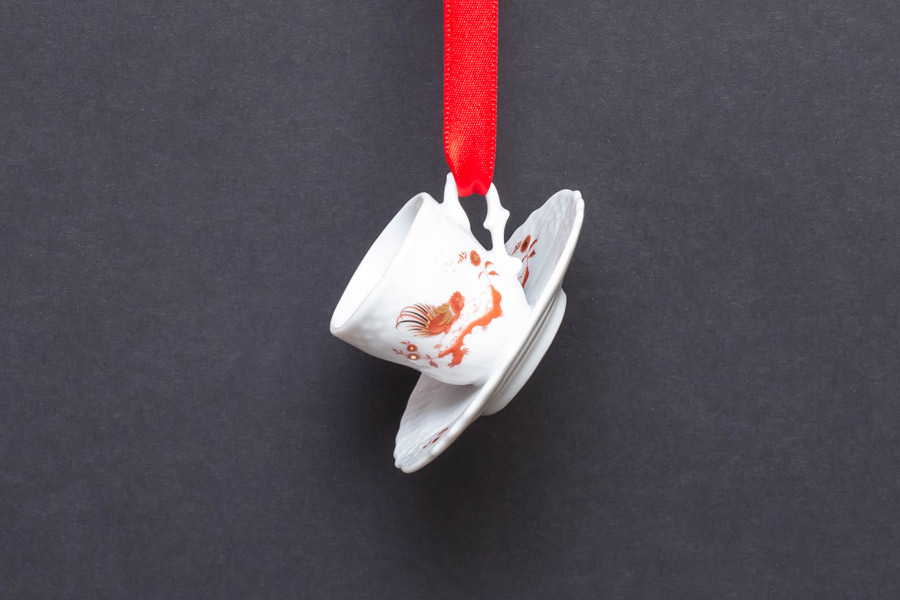 リチャード・ジノリ レッドコック カップ＆ソーサー型クリスマス