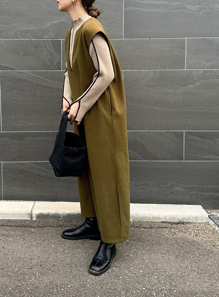 キーネックロングベストワンピース【by SON】 – SELECT MOCA