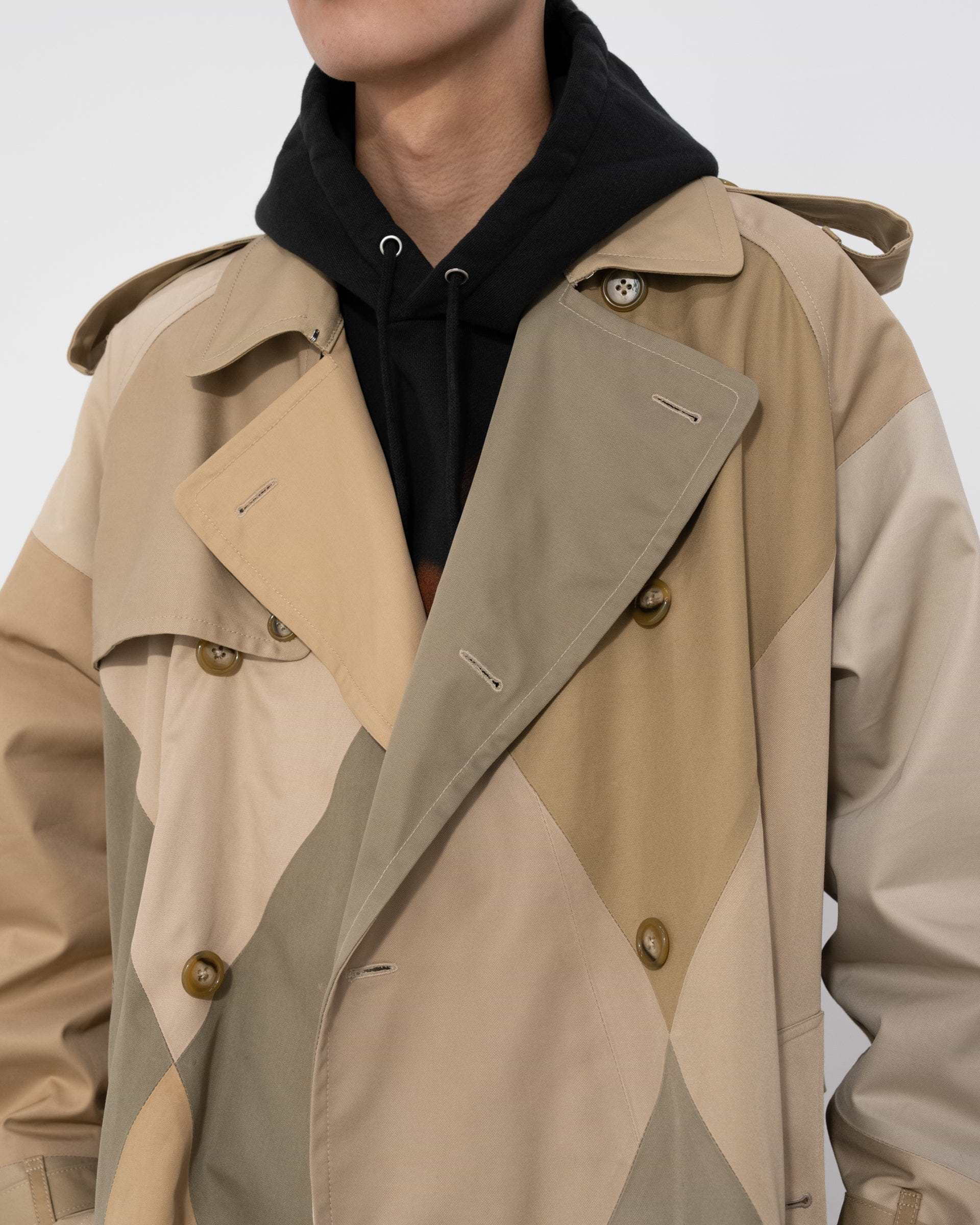 Children of the discordance】オーバーサイズ パッチワーク トレンチ