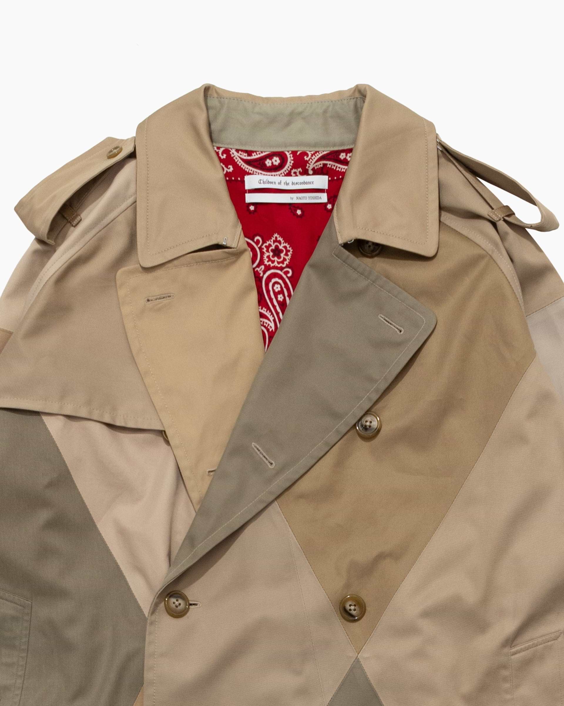 Children of the discordance】オーバーサイズ パッチワーク トレンチ