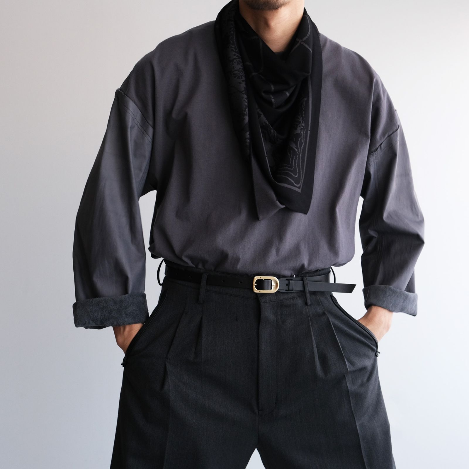 i'm here - 40's Vintage Bandana：Rayon Knit -バンダナ-（Black