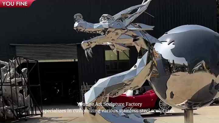 装飾的な屋外用金属製ステンレス鋼ドラゴン彫刻| Alibaba.com