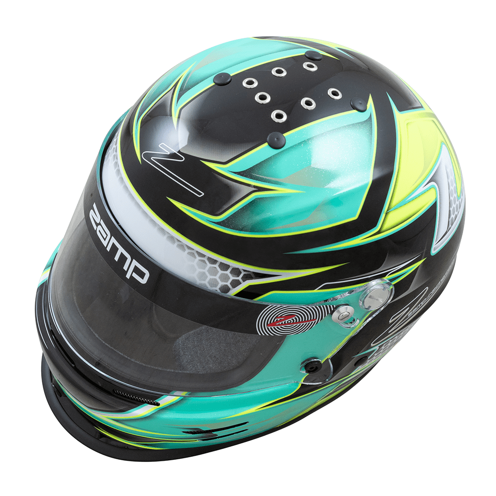 Zamp RZ-42Y Youth Race Helmet Green/Silver Graphic