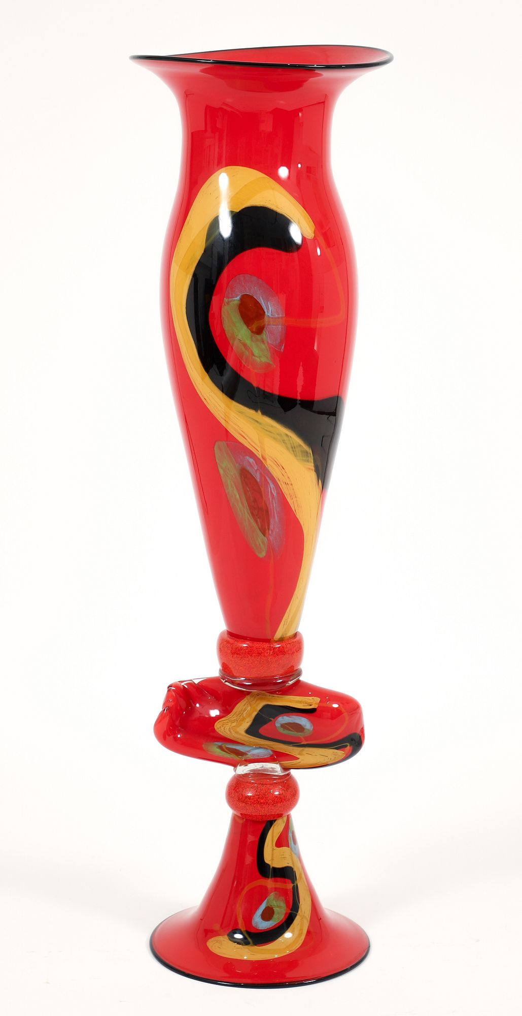 Ioan Nemtoi Large Hand Blown Art Glass Floor Vase sold at auction