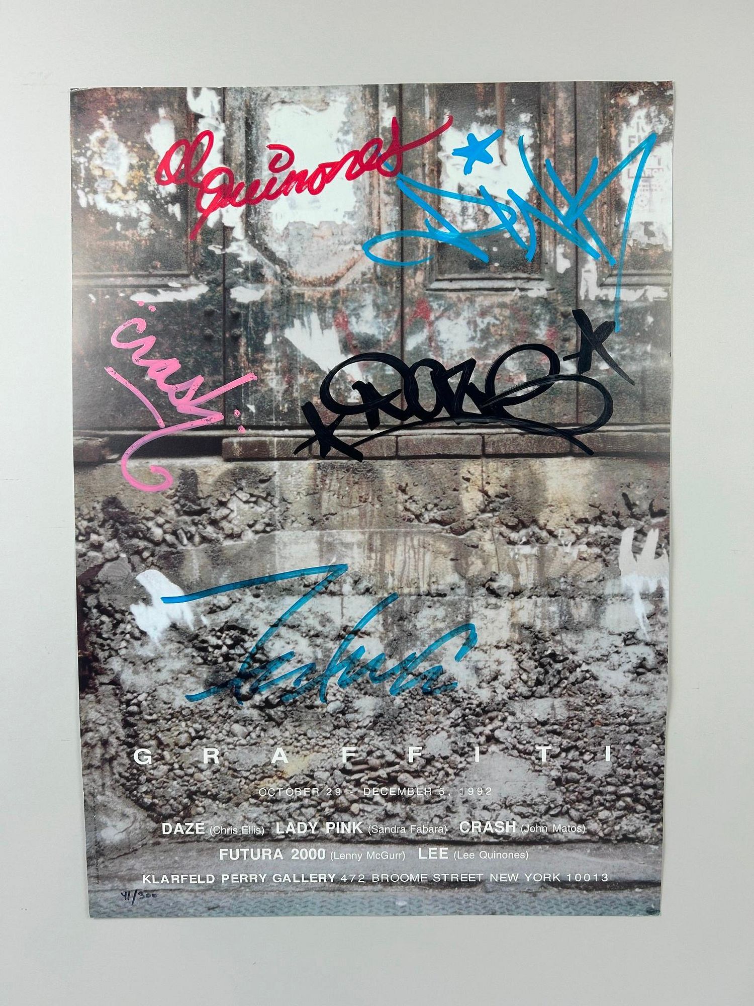 Graffiti 1992 Exhibition Poster, Signed by Crash, Futura, Daze