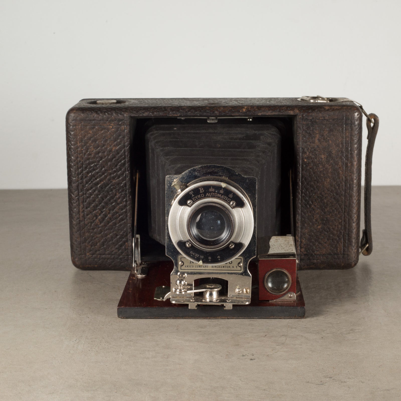 Antique Ansco No. 4 Folding Mahogany and Leather Camera c.1907