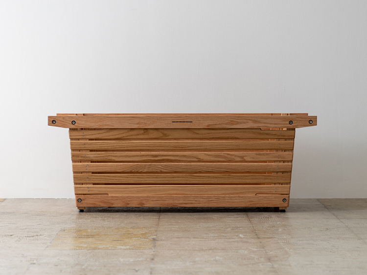 美しい木製の大容量シェルフコンテナ Lサイズ オーク（トップパネル