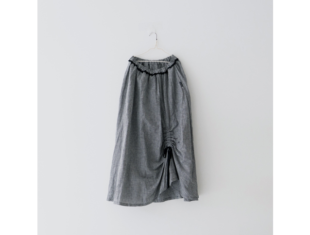 mint UpcycleLinoギンガムアシメサロペット2025AW mint UpcycleLino