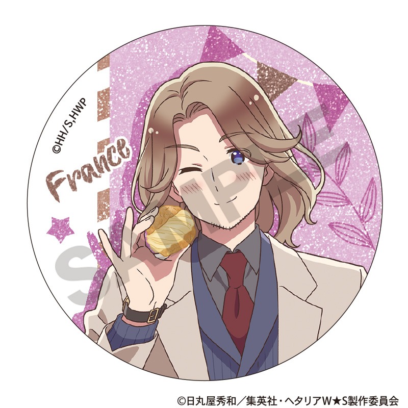 ヘタリア World☆Stars トレーディンググリッター缶バッジ 食べ歩き