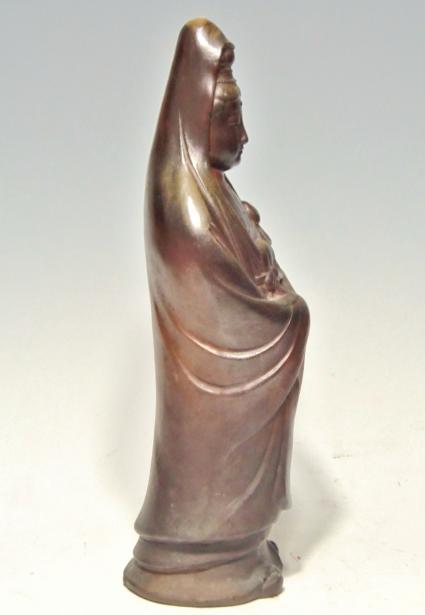 城南骨董-古備前焼 置物 観音菩薩 1319