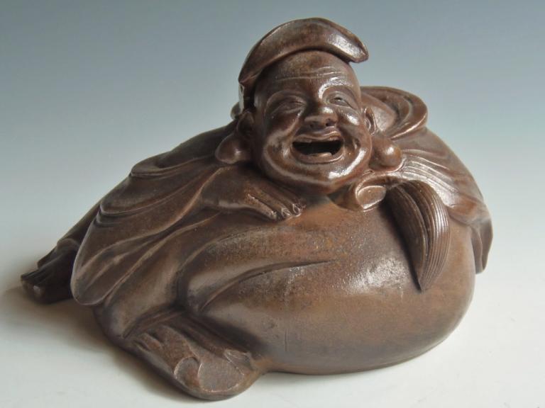 古備前焼の布袋様置物