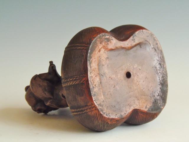 城南骨董-古備前焼 七福神 俵 恵比寿天 大黒天 1079