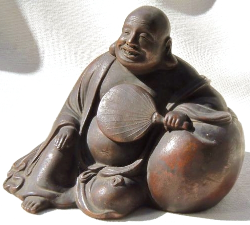 古備前焼の布袋様置物