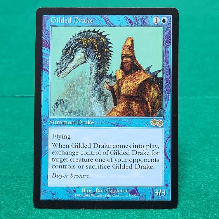 MTG】金粉のドレイク / Gilded Drake 日本語版 旧枠 レア MTG 金粉の