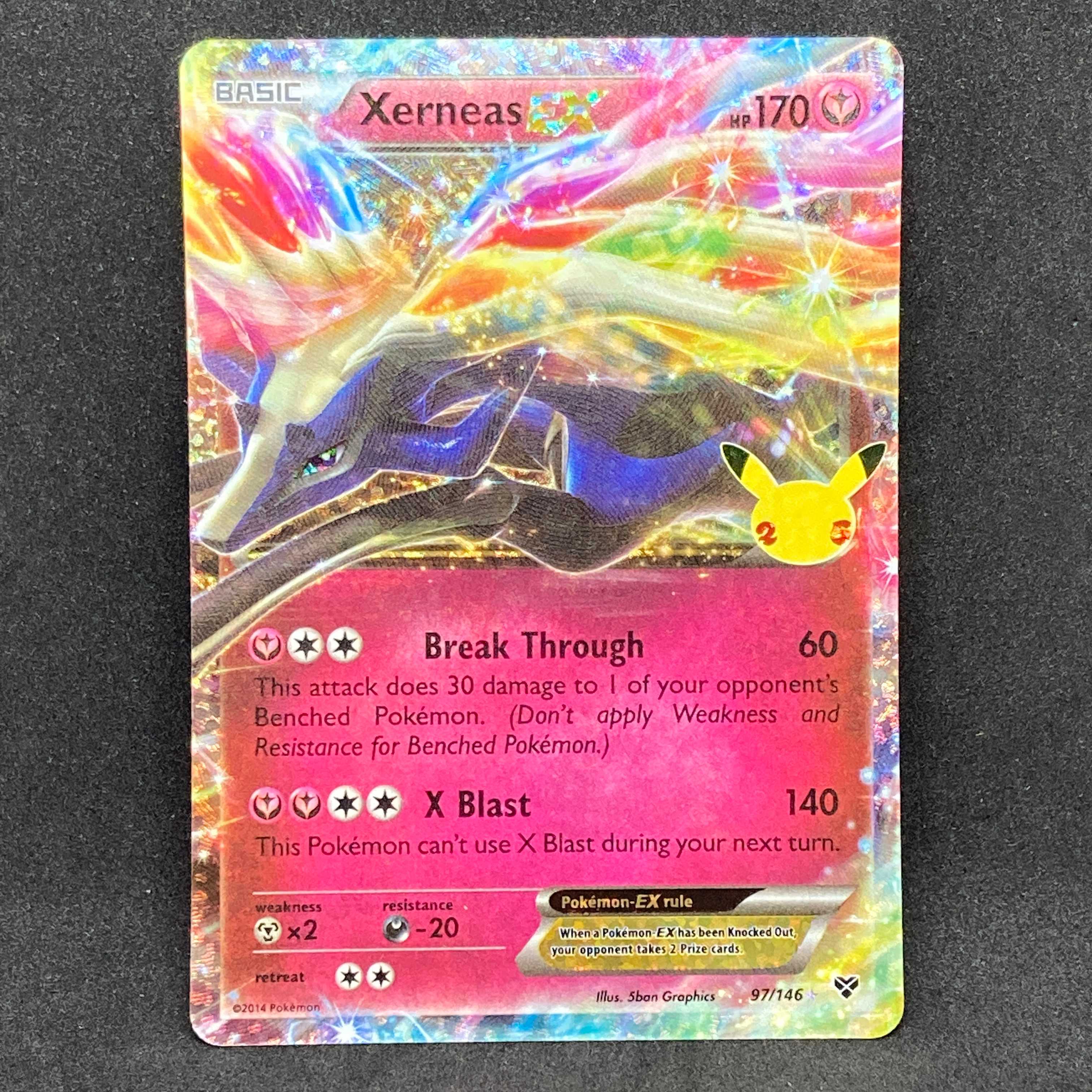 ポケモンカード 海外 ゼルネアスEX ポケカ 英語 25th 25周年 1枚の通販