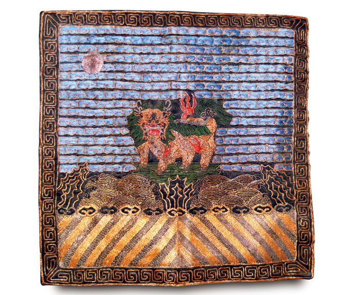 刺綉 中国美術 清時代 官服补子 刺綉 中国美術 清時代 官服