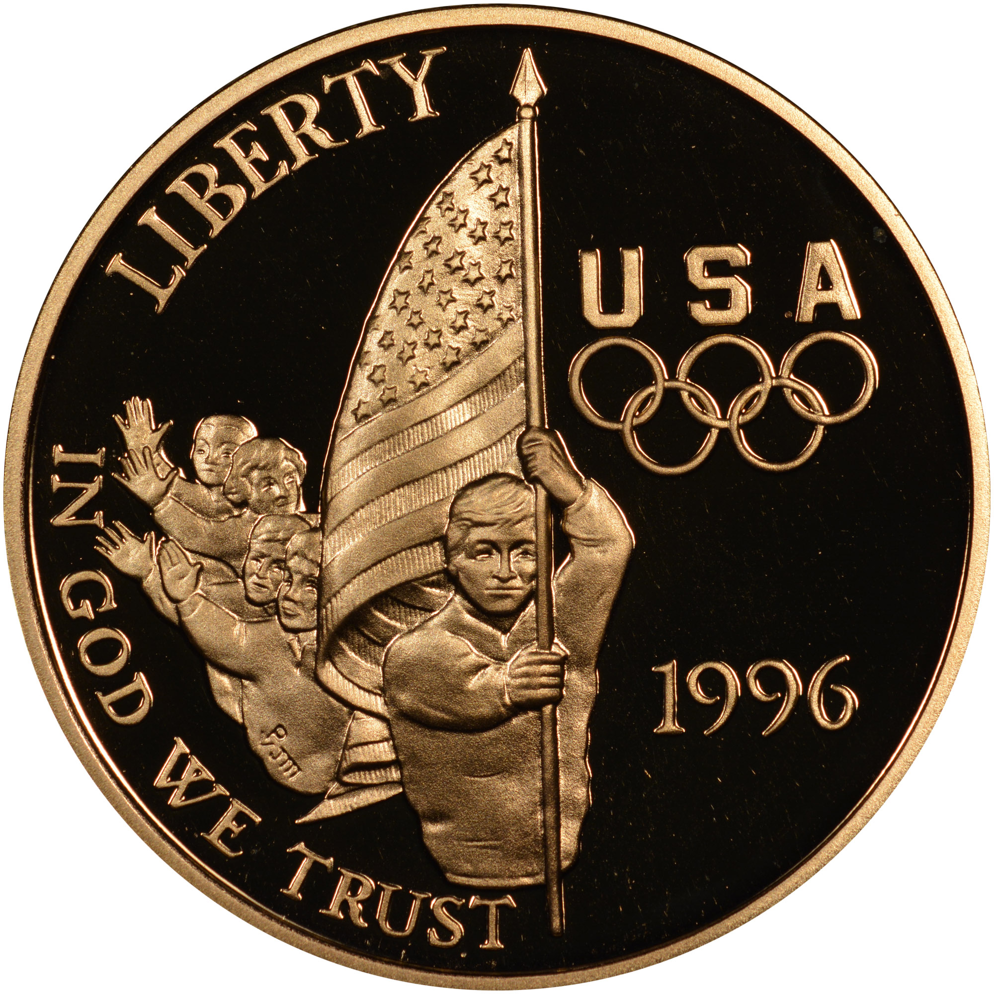 1996 W OLYMPICS - FLAG BEARER $5 PF | Coin Explorer | NGC