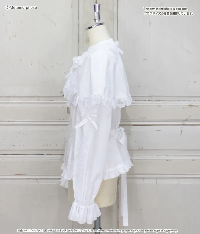 プラスサイズ】ケープ付き丸襟ブラウス | metamorphose temps de fille