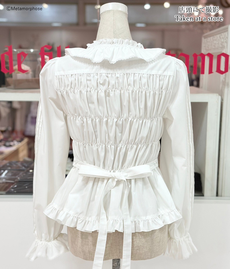 スクエアあきフリルブラウス（長袖）・TCブロード - ブラウス