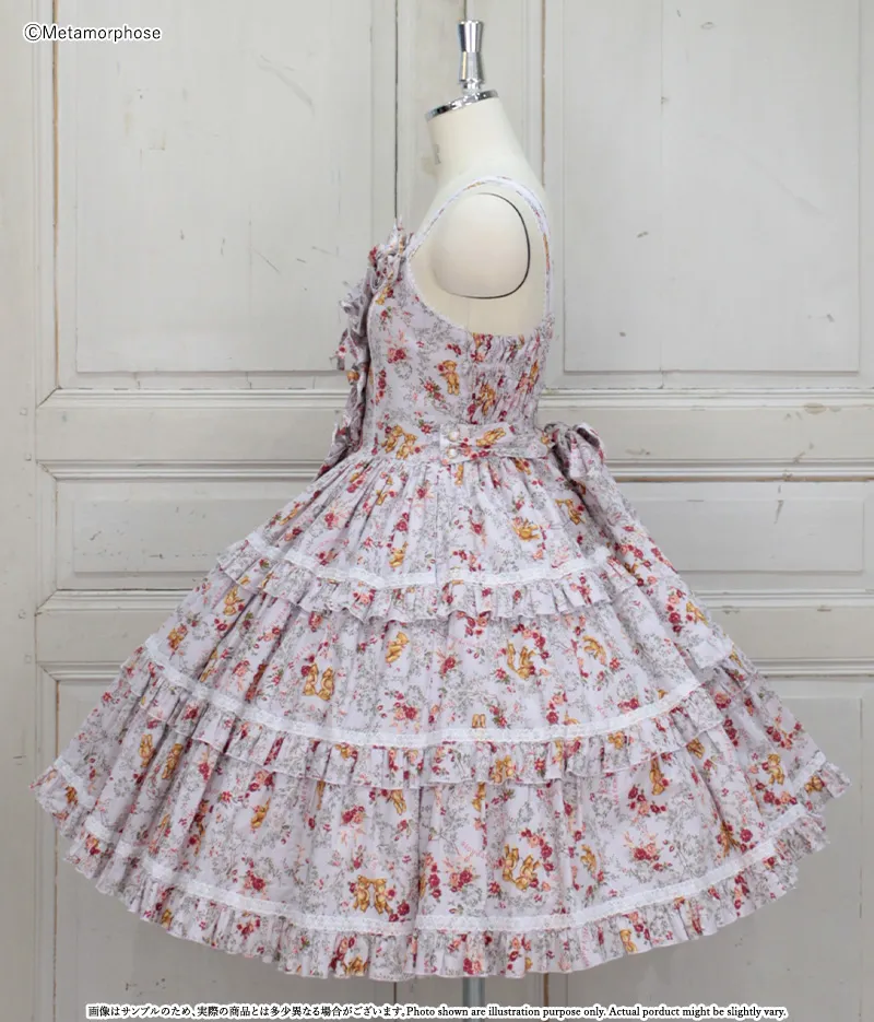 予約】ガーデニングくまちゃんティアードジャンパースカート