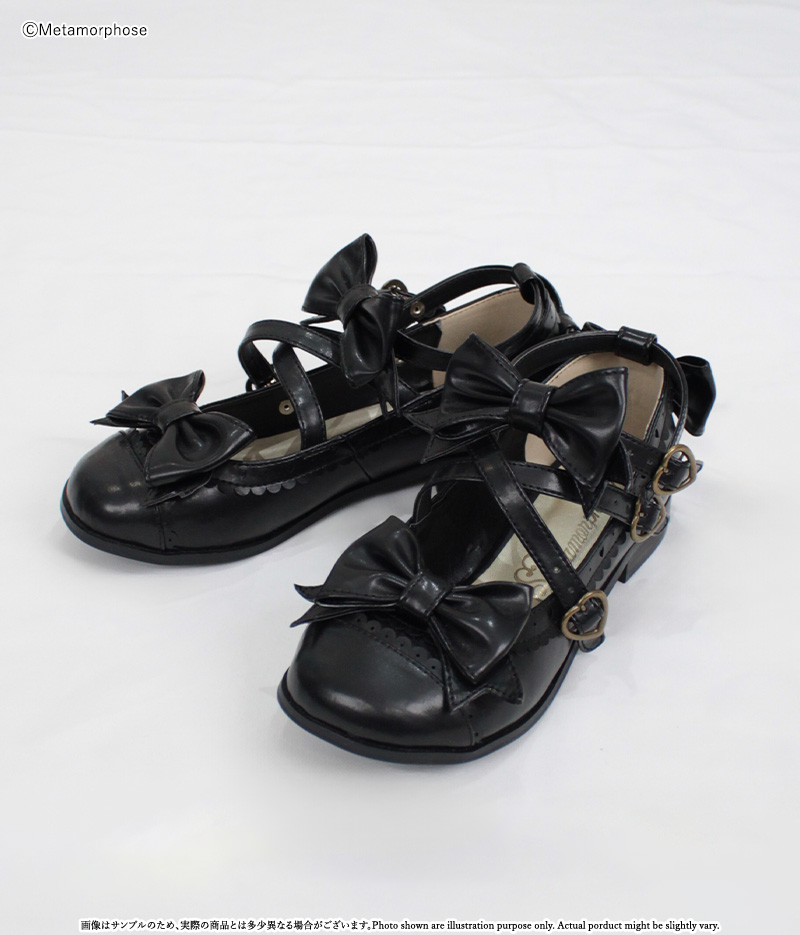 トリプルリボンクロスストラップシューズ | metamorphose temps de