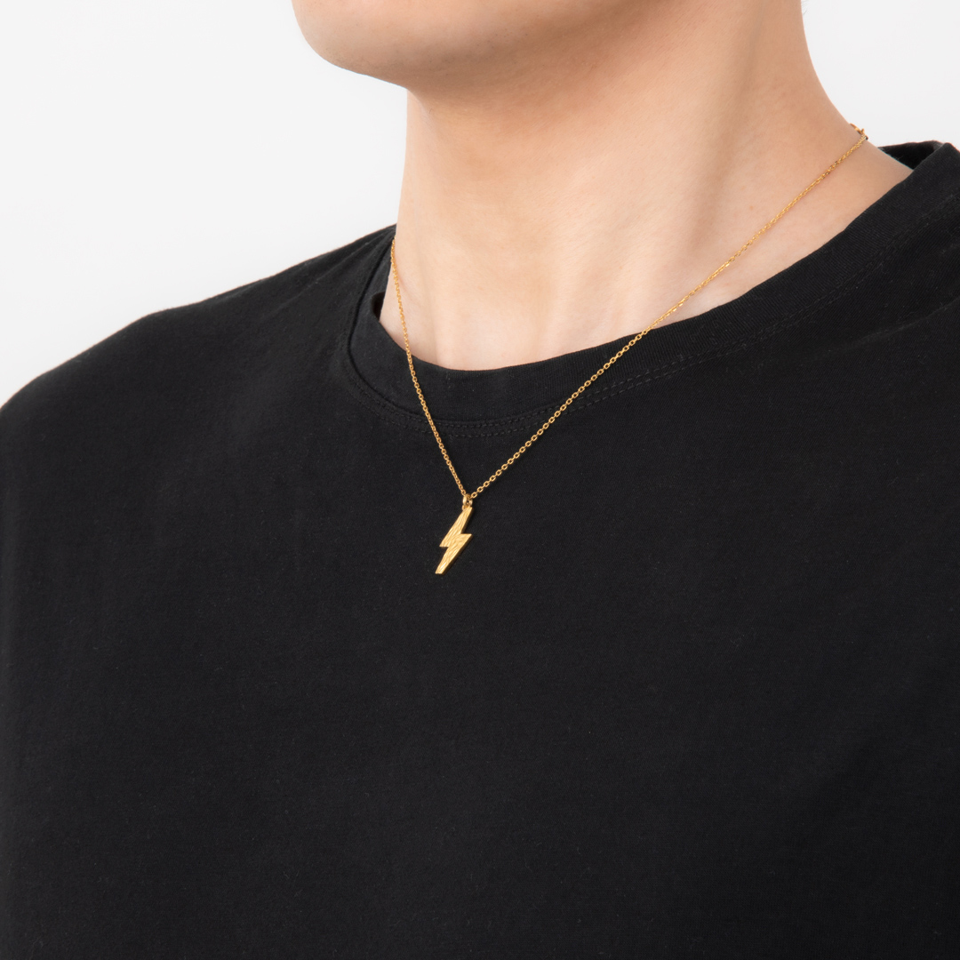 でんきタイプ”ポケモン いなずまネックレス シルバー（イエロー