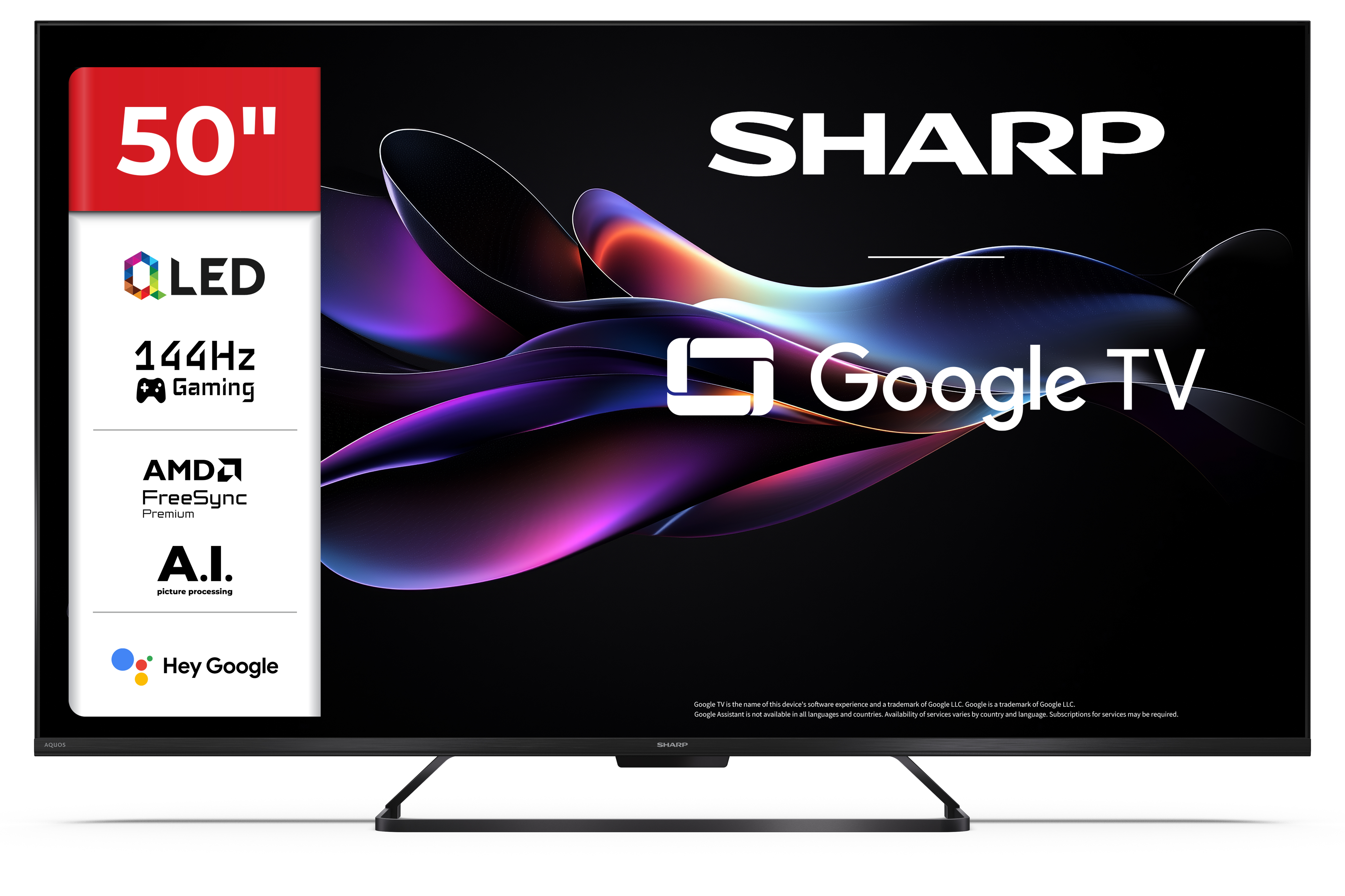 50” 4K Ultra HD 144Hz QLED SHARP Google TV™ | 50HR7465E - Sharp