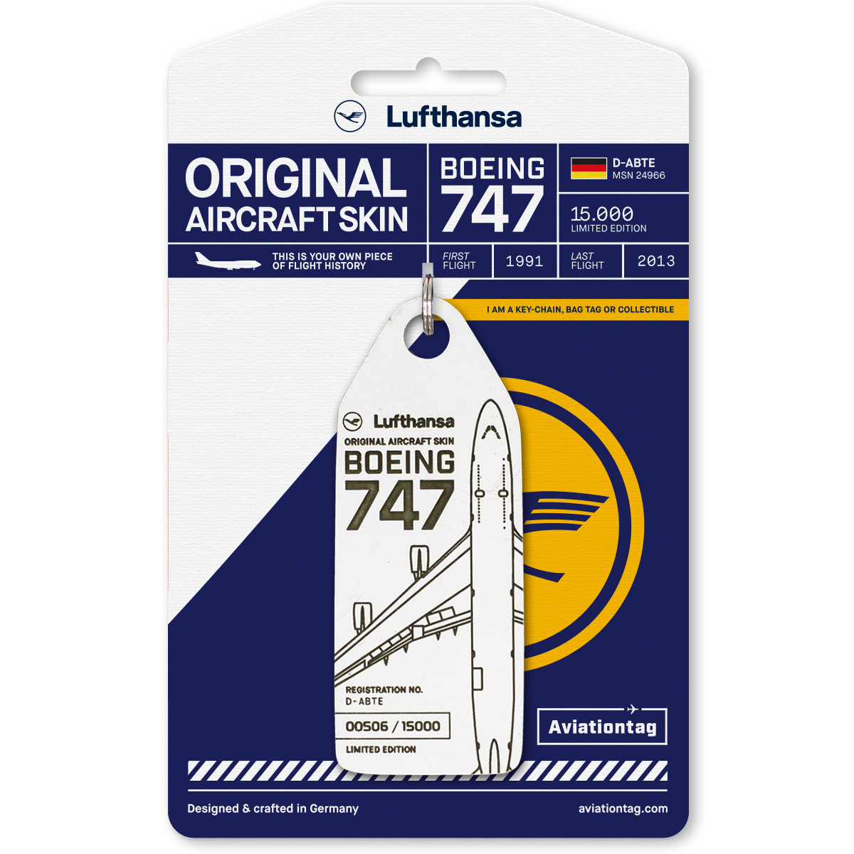 SOLD OUT! AVIATIONTAG B747 D-ABTE Lufthansa White アビエーション