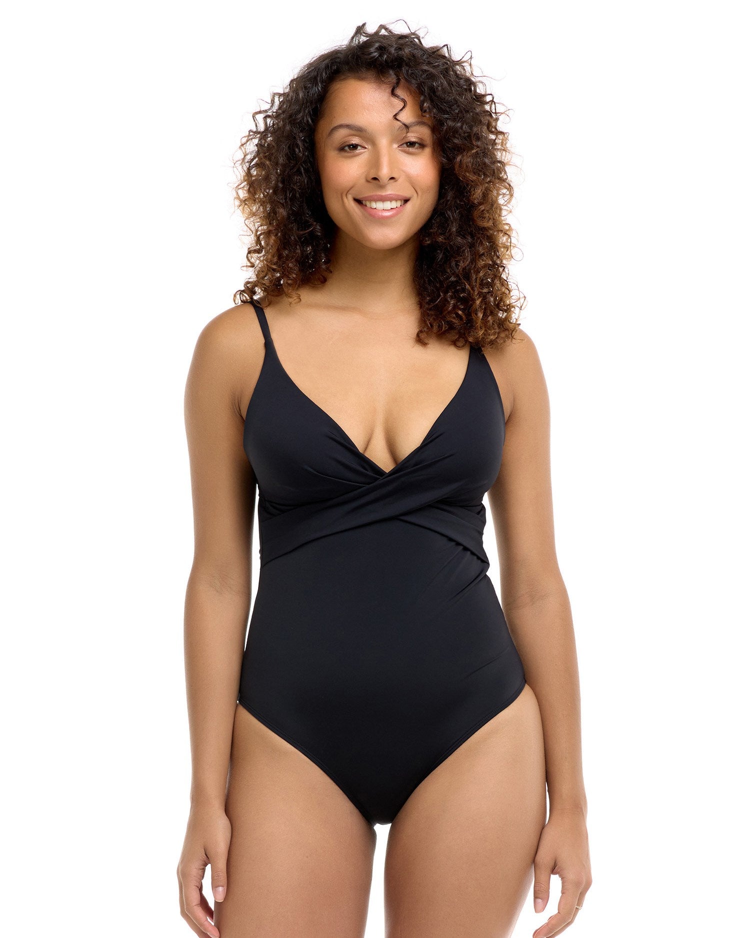 Dorothy V-Neck One-Piece Swimsuit - Black – SKYE